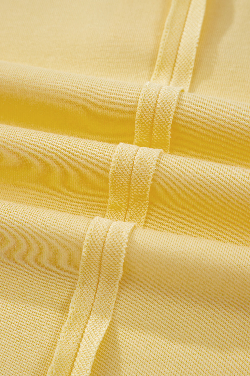 Yellow Cream Solid Color Polo Tee Elastic Waist Shorts Plus Size Outfit