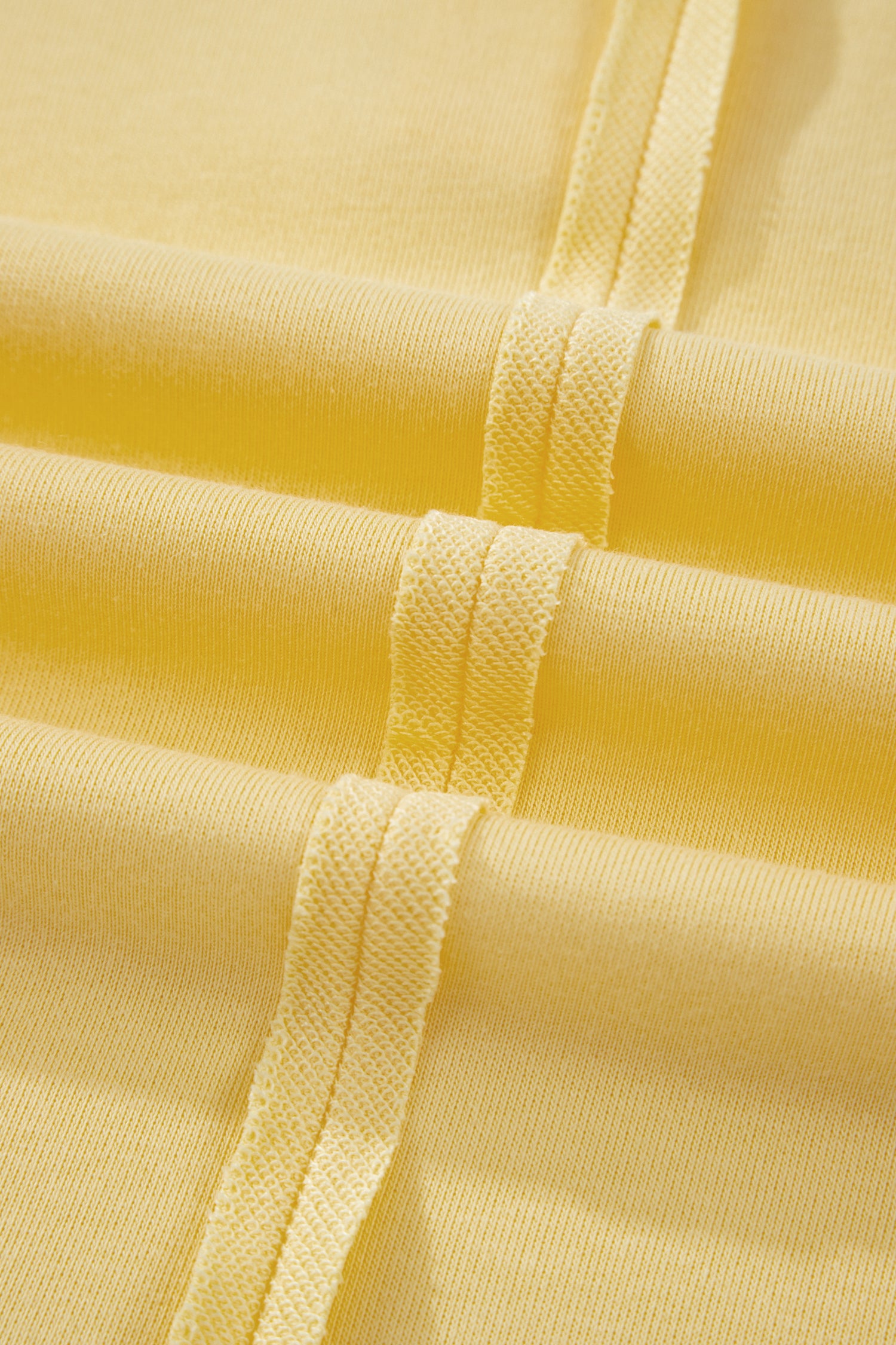 Yellow Cream Solid Color Polo Tee Elastic Waist Shorts Plus Size Outfit