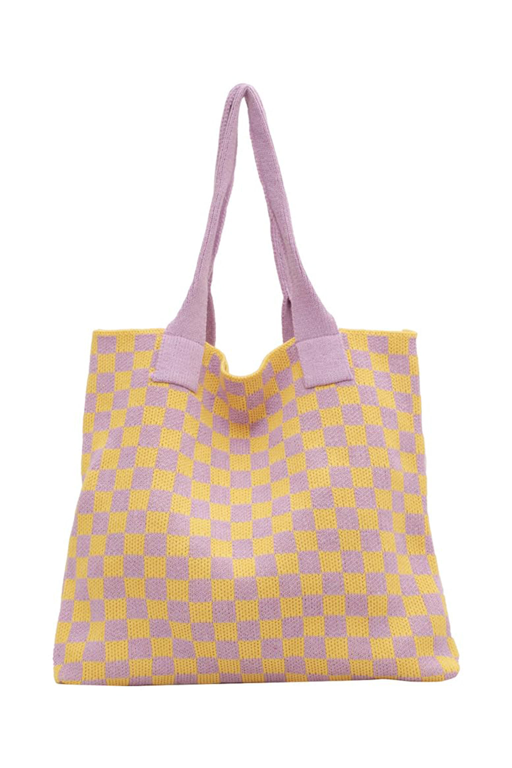 Ginger Checkered Knit Eco-Friendly Tote Bag