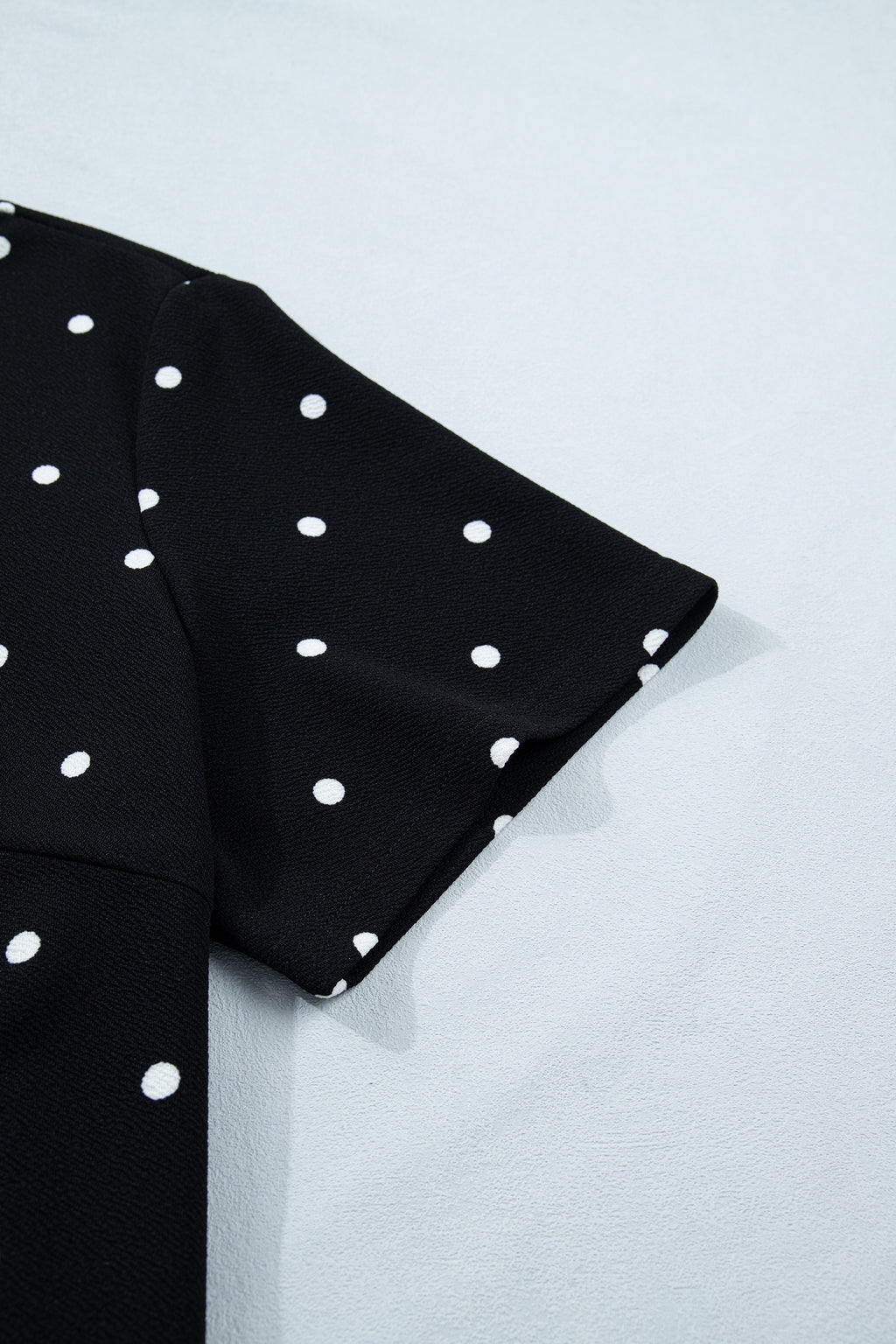 Black Plus Size Dotted Casual T Shirt
