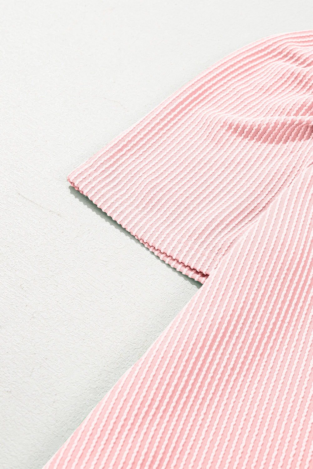 Blossom Corded Knit Crew Neck Puff Sleeve Shift Mini Dress