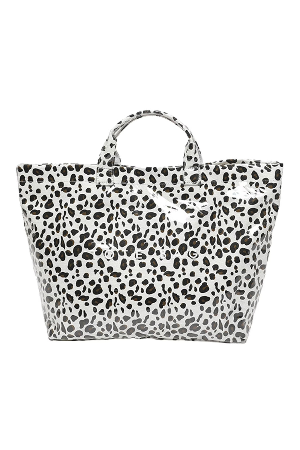 White Leopard PU Leather Water Proof Tote Bag