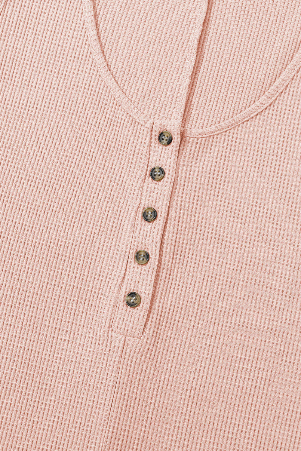 Light Pink Waffle Sleeveless U Neck Buttons Romper With Pockets