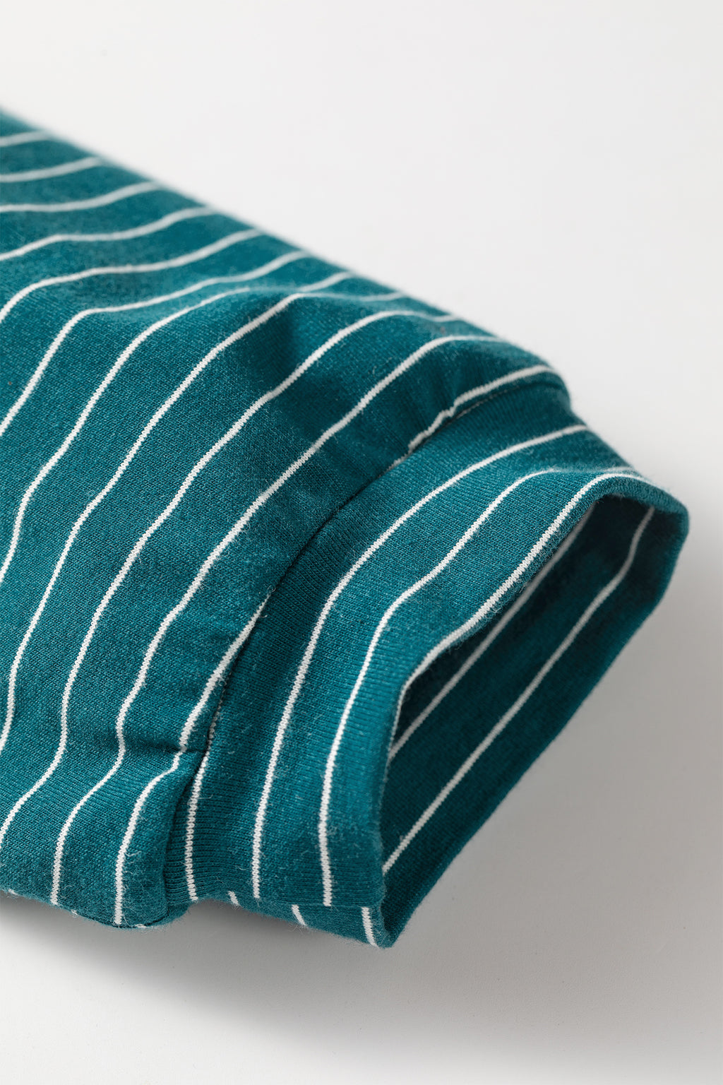 Green Stripe Dropped Shoulder Long Sleeve Top Elastic Waist Pants Casual 2pcs Set