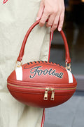 Chestnut Faux Leather Football Spherical Hand Bag