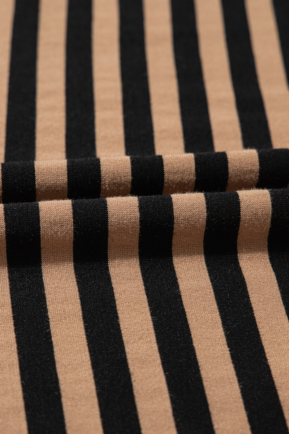 Brown Stripe Square Neck Shirred Wide Leg Jumpsuit