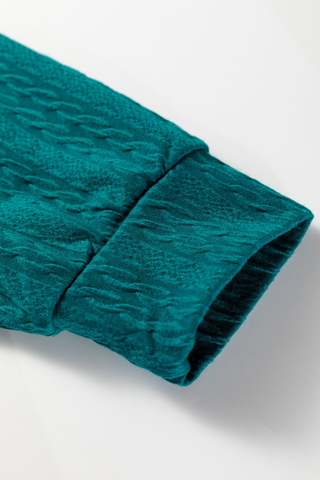 Sea Green Textured Round Neck Sweatshirt & Loose Drawstring High Waist Pant Set