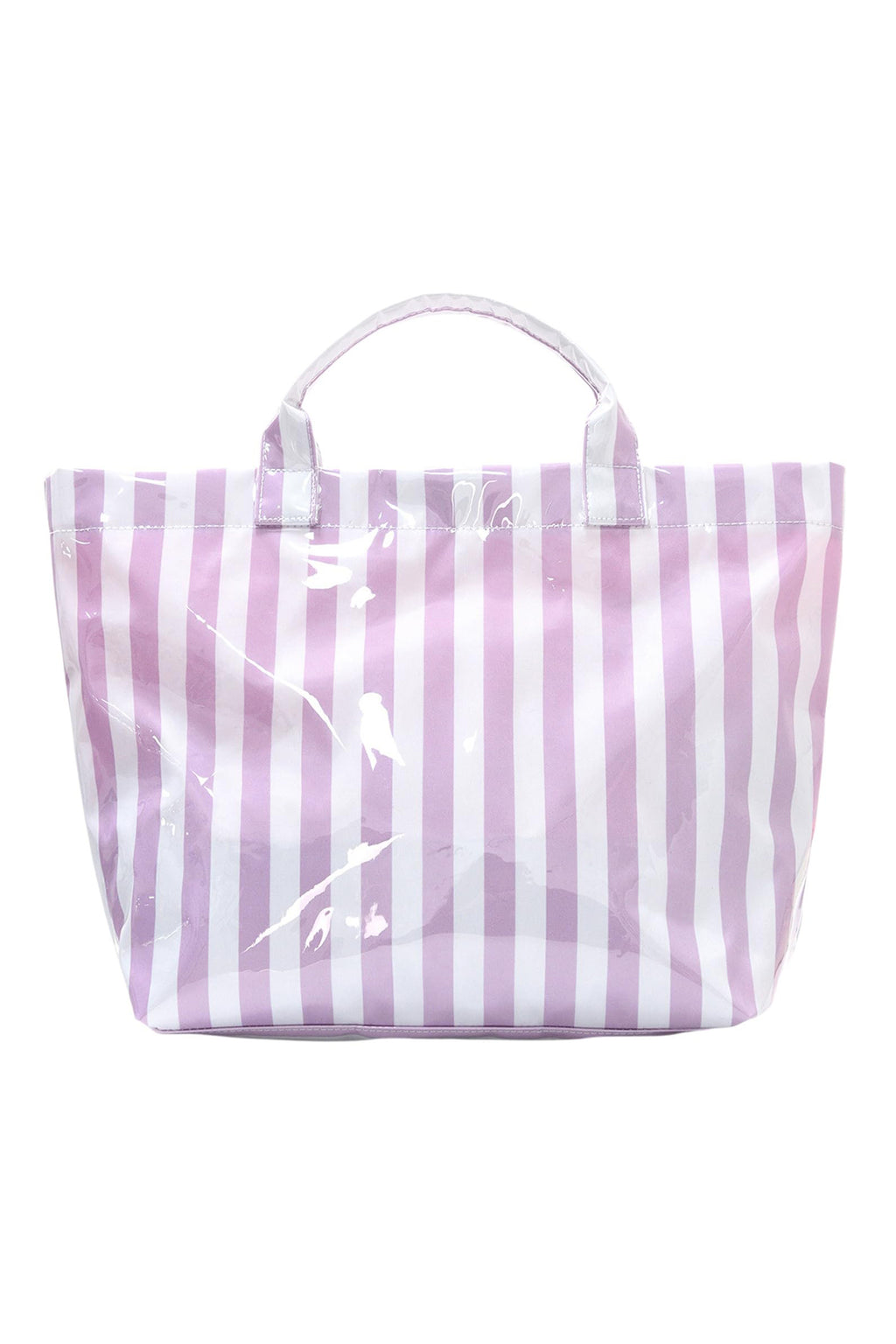Wisteria Glossy Striped Vinyl Large Tote Bag (Color Varied)