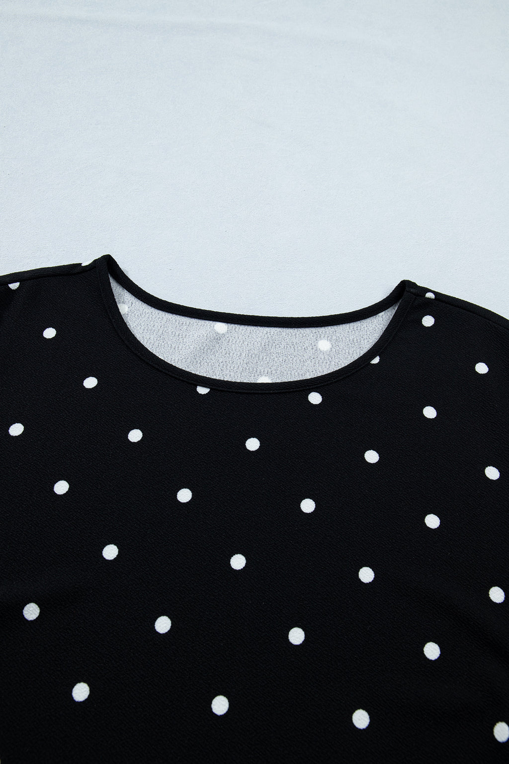 Black Plus Size Dotted Casual T Shirt