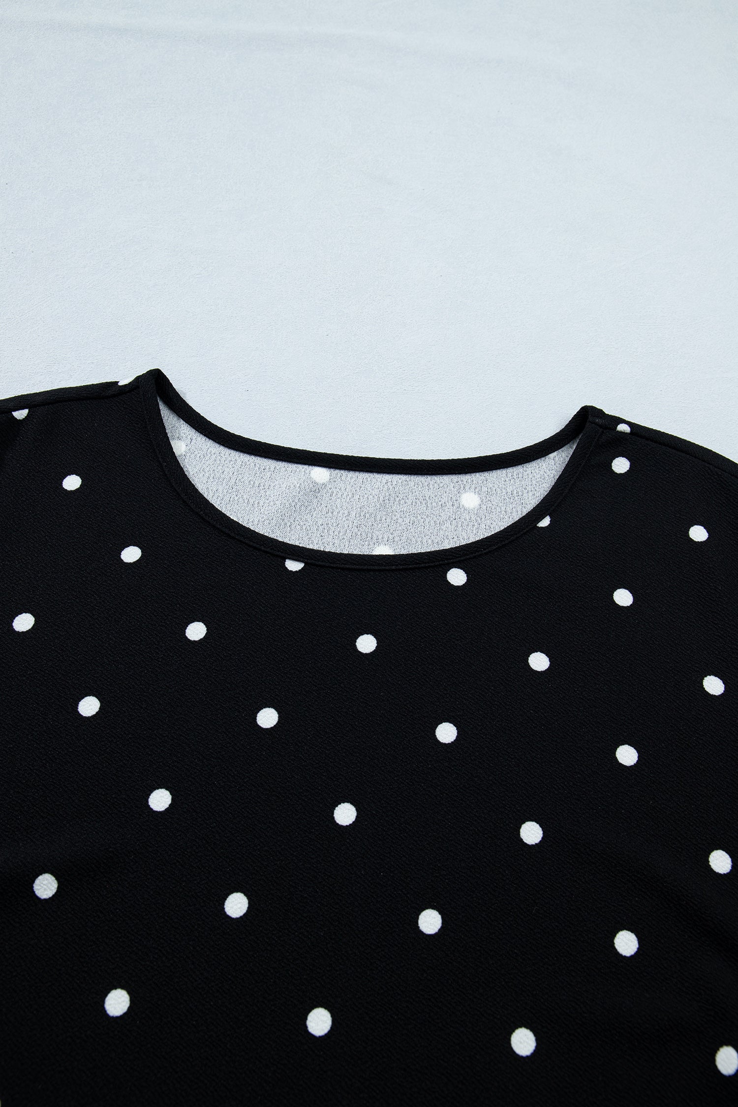 Black Plus Size Dotted Casual T Shirt
