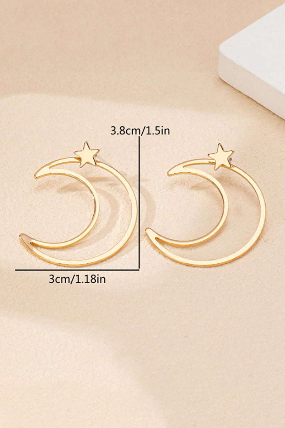 Gold Star and Moon Plated Alloy Earrings