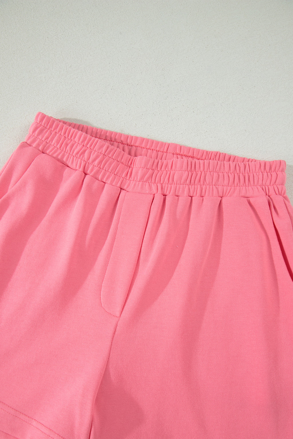 Coral Paradise Half Zipped Ruffled Short Set