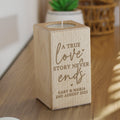 Personalised Love Story Wooden Tealight Holder