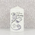 Personalised Flower Pattern Pillar Candle