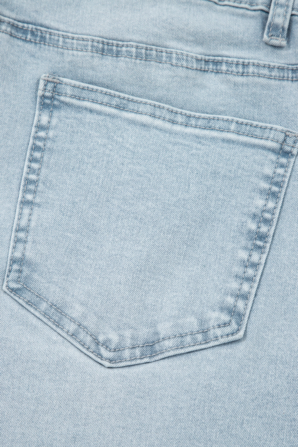 Beau Blue Frayed Cropped Barrel Jeans