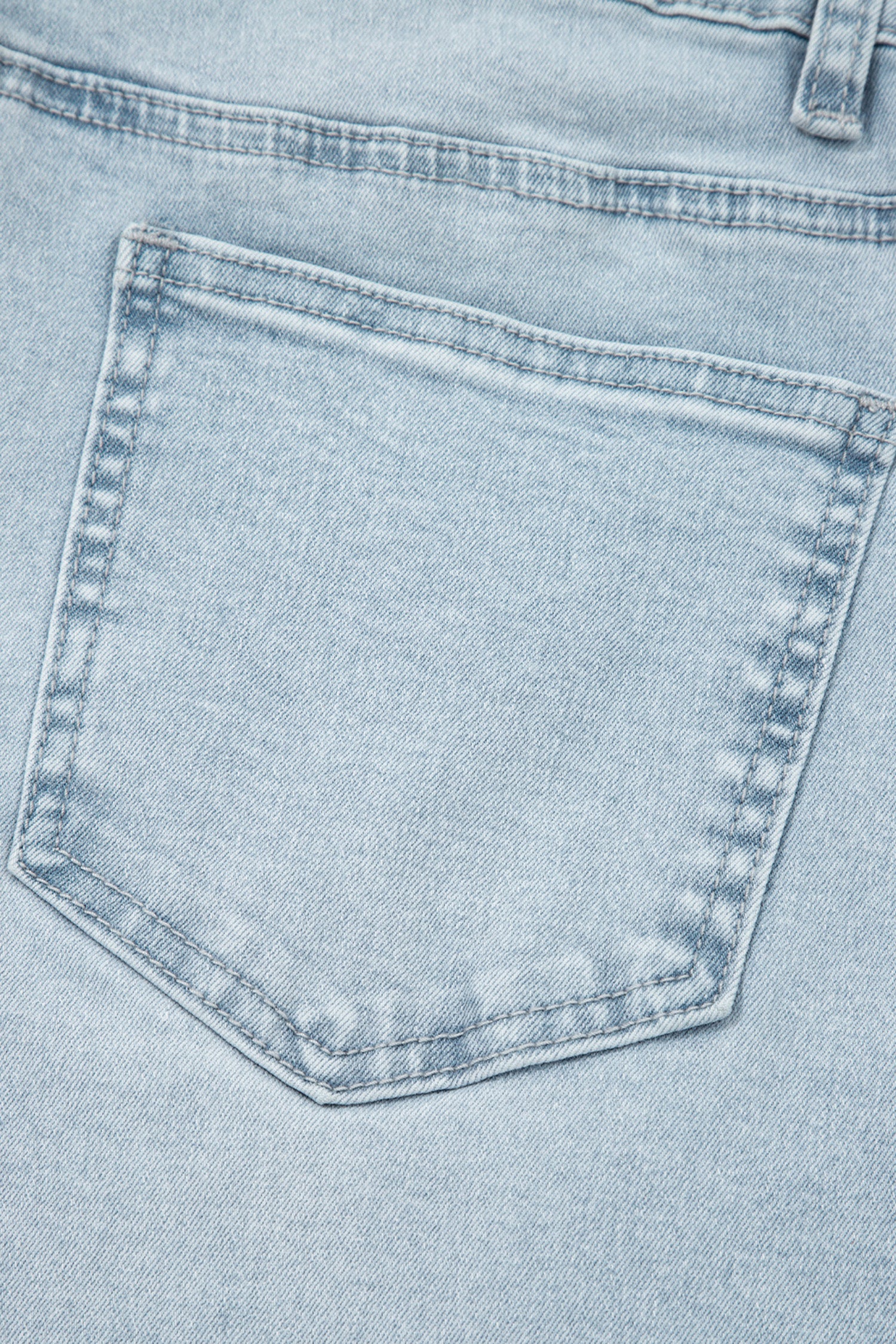 Beau Blue Frayed Cropped Barrel Jeans