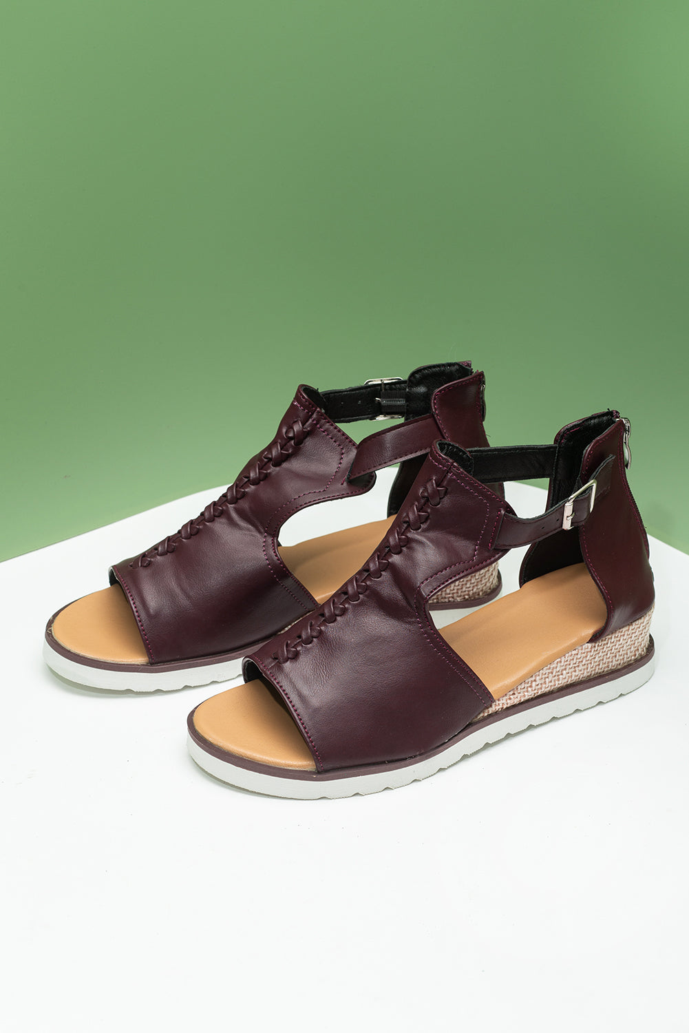 Casual PU Cutout Buckle Strap Platform Sandals