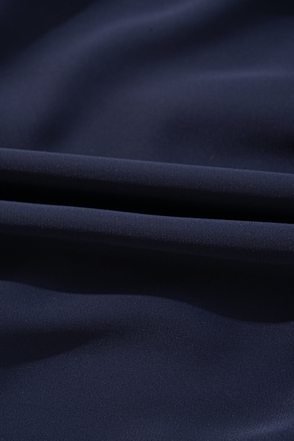Navy Blue Collared V Neck Flutter Sleeve Tiered Plus Size Dress