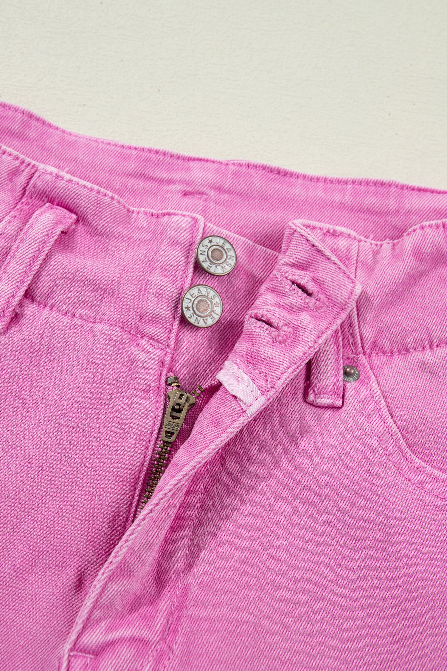 Bonbon 2-Button High Waist Wide Leg Jeans