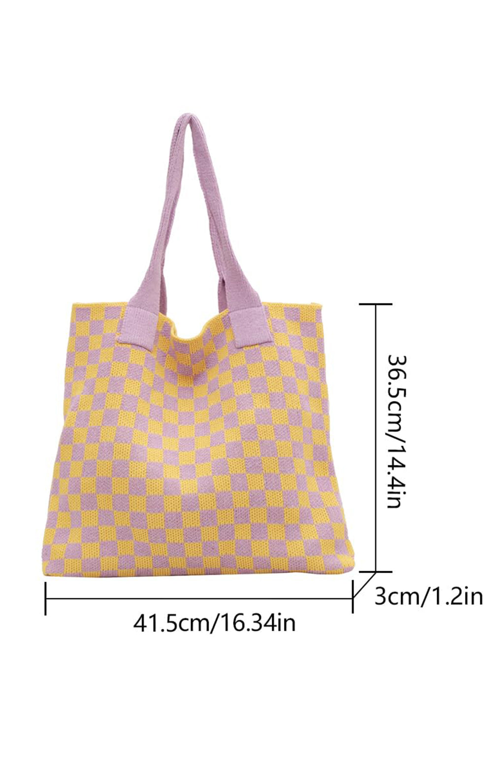 Ginger Checkered Knit Eco-Friendly Tote Bag
