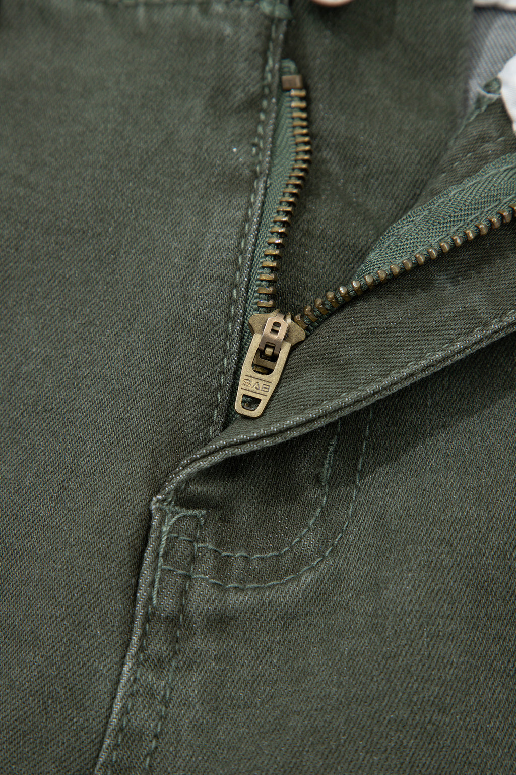 Mist Green 2-Button High Waist Wide Leg Jeans