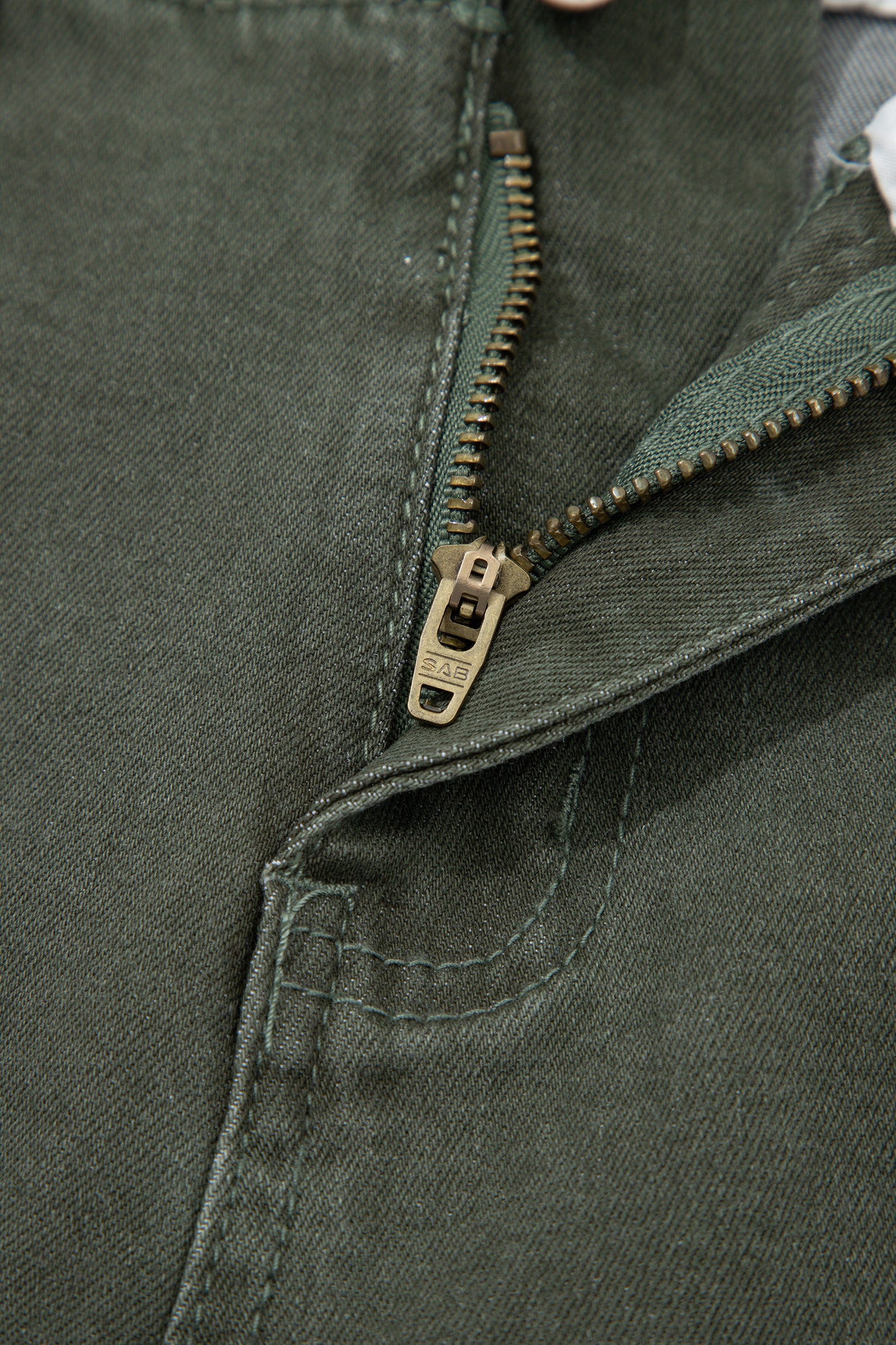 Mist Green 2-Button High Waist Wide Leg Jeans