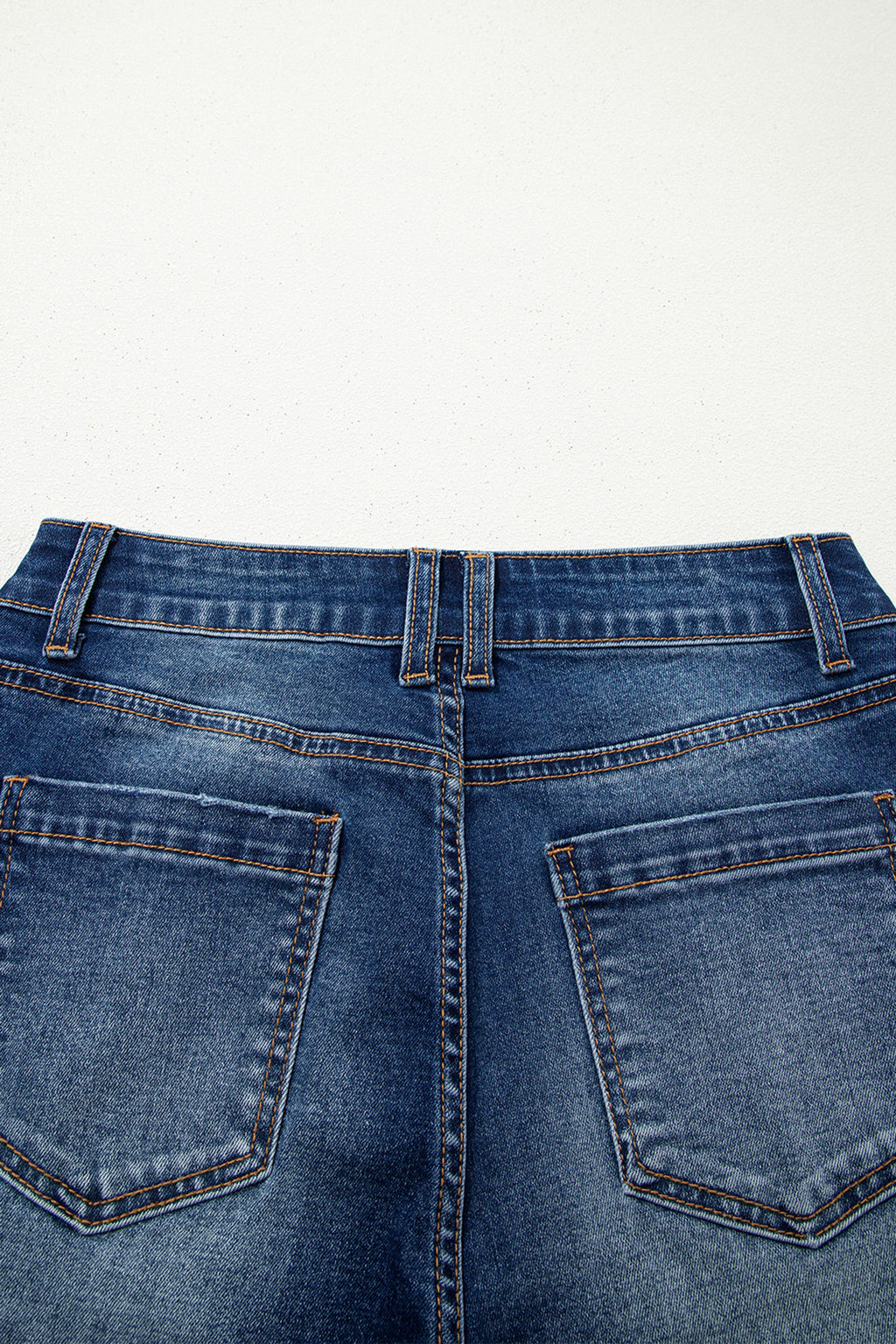 Sky Blue Chic Seam Detail Raw Hem Ankle Length Jeans