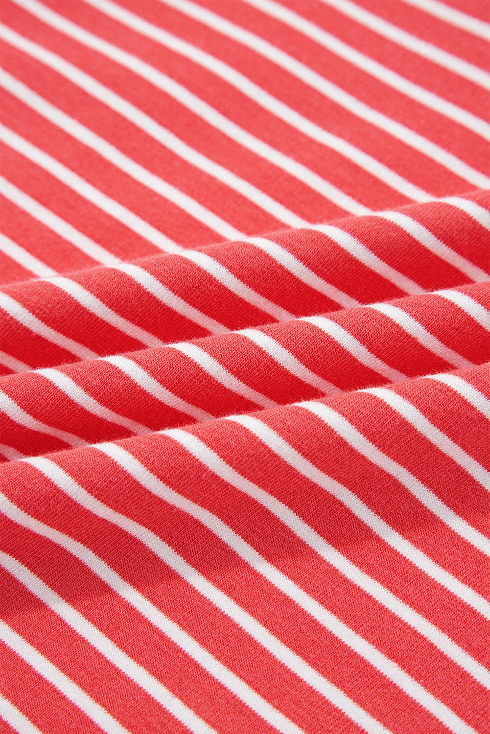 Red Stripe Puff Sleeve Stripe Hoodie
