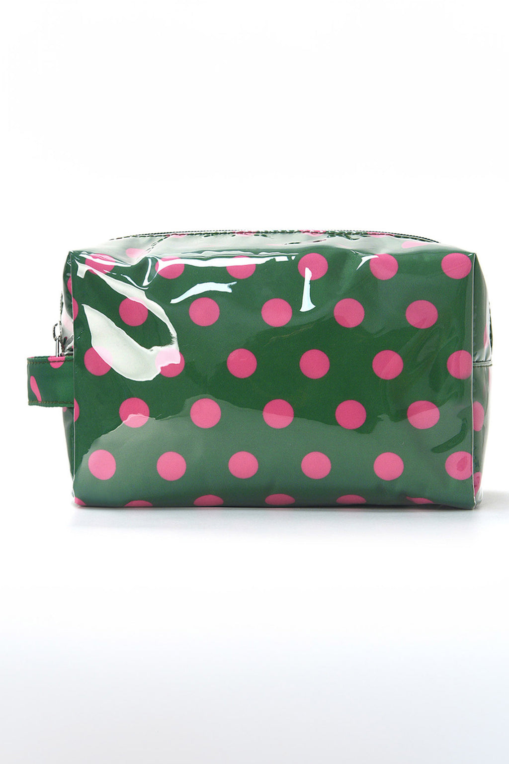Blackish Green Durable PVC Polka Dot Makeup Bag