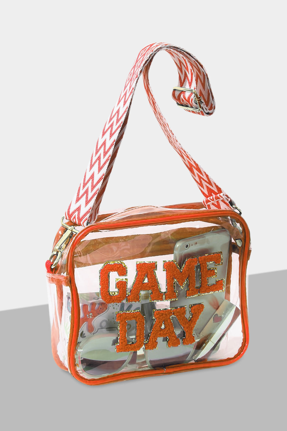 Orange Clear PVC GAME DAY Summer Fashion Single Shoulder Bag