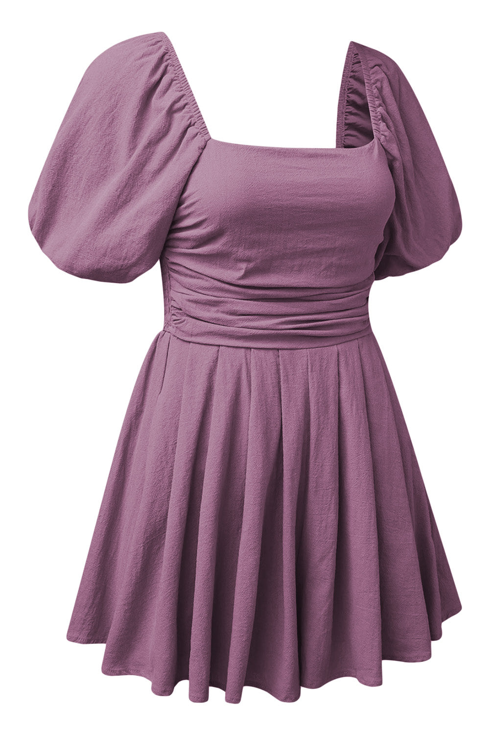 Valerian Square Neck Ruched Puff Sleeve Romper
