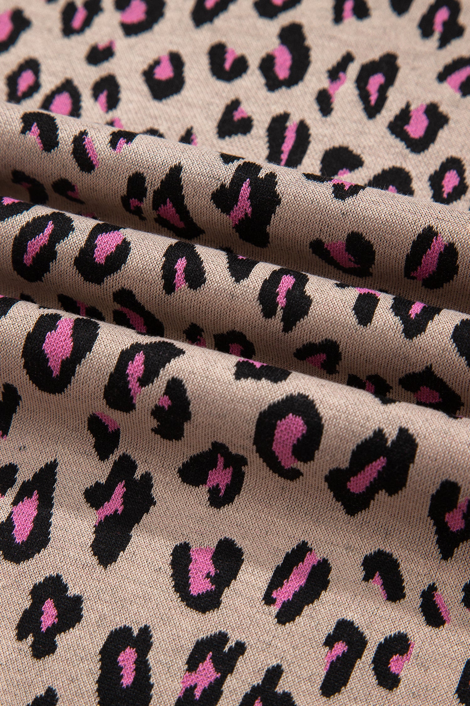 Pink Leopard Print Casual Tee and Pants 2pcs Outfit