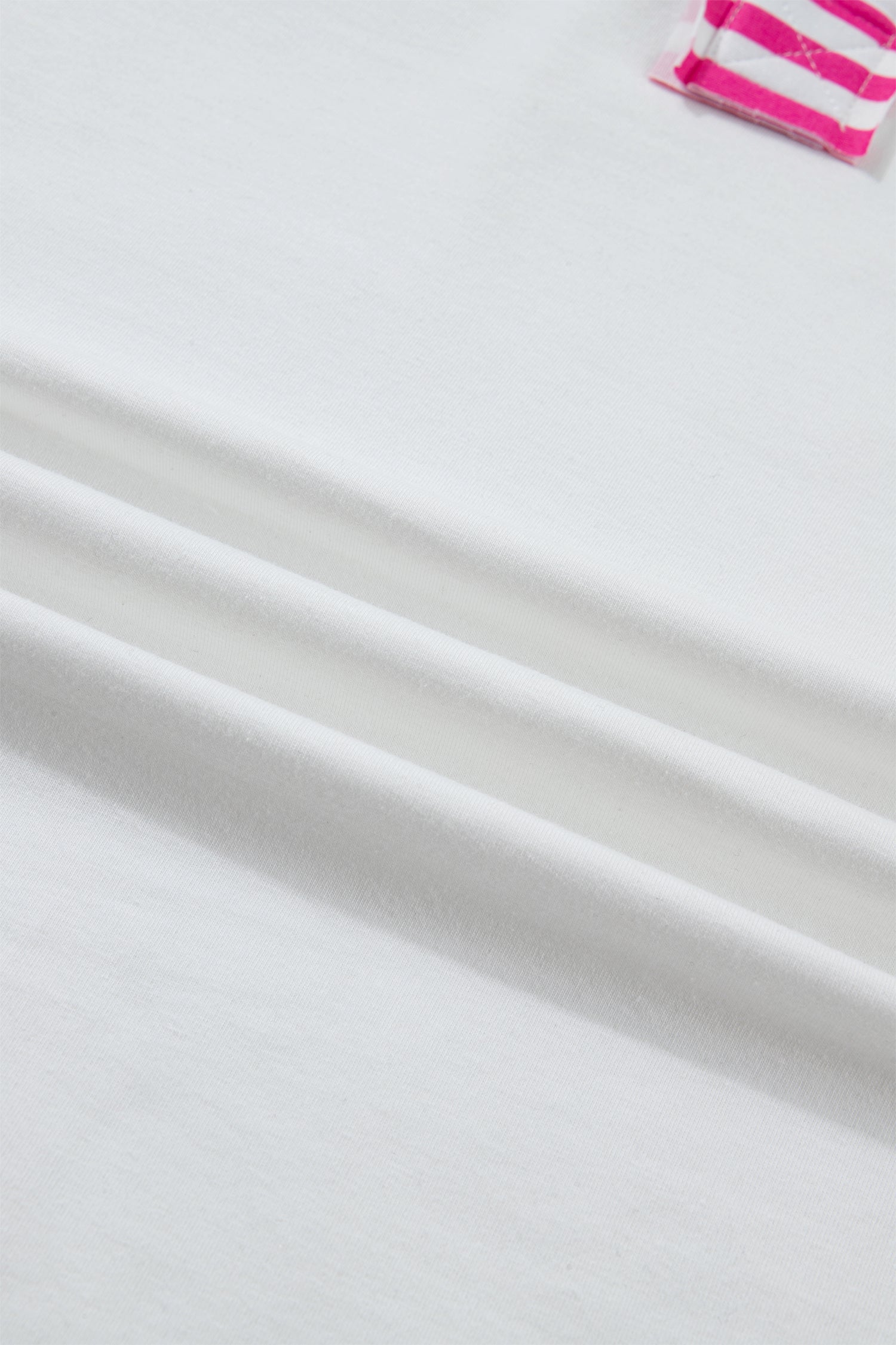 White Striped Color Block Patchwork Polo Collar Half Sleeve T Shirt