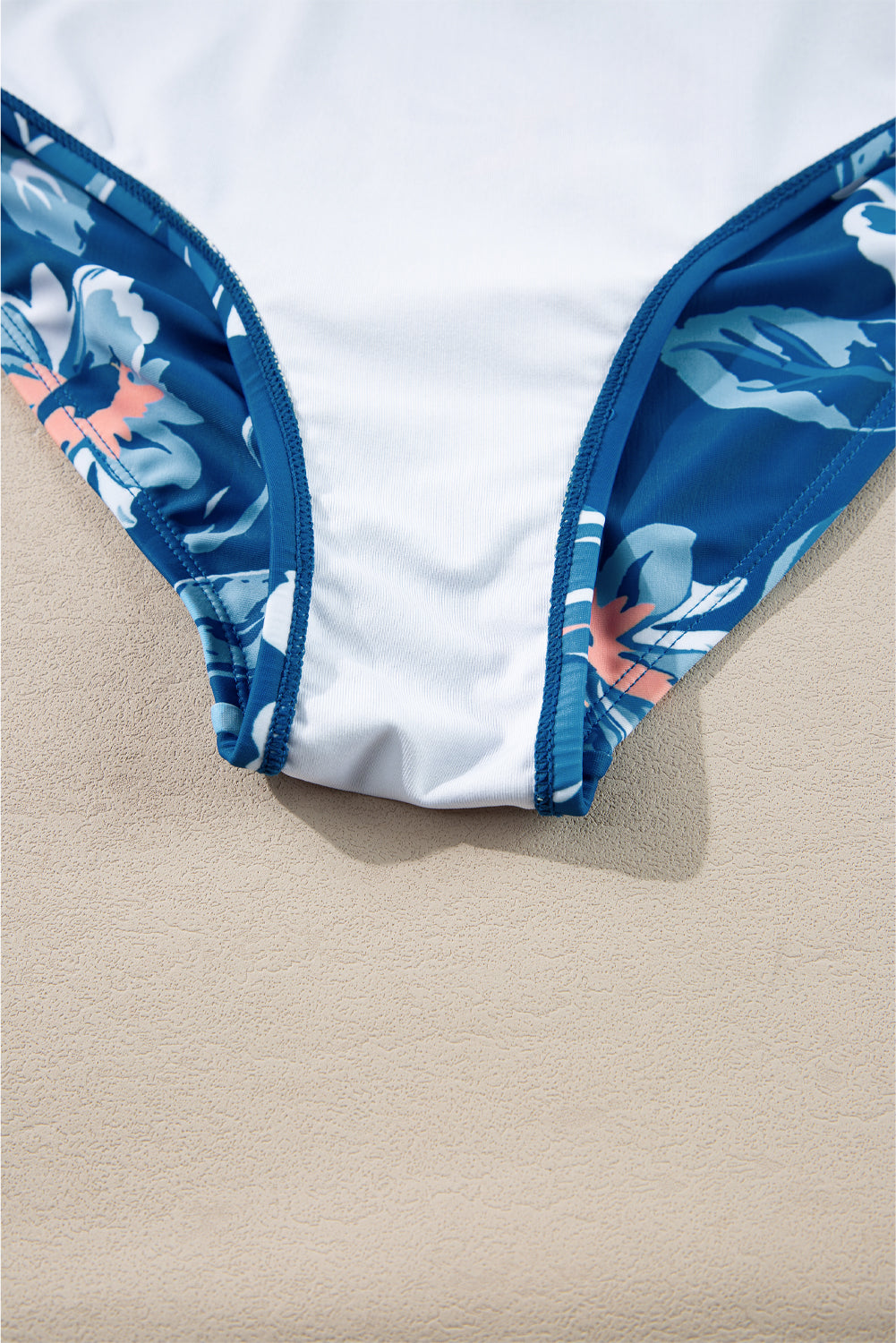 Prussian Blue Drawstring Tummy Control Mix-and-match 2pcs Tankini Swimsuit