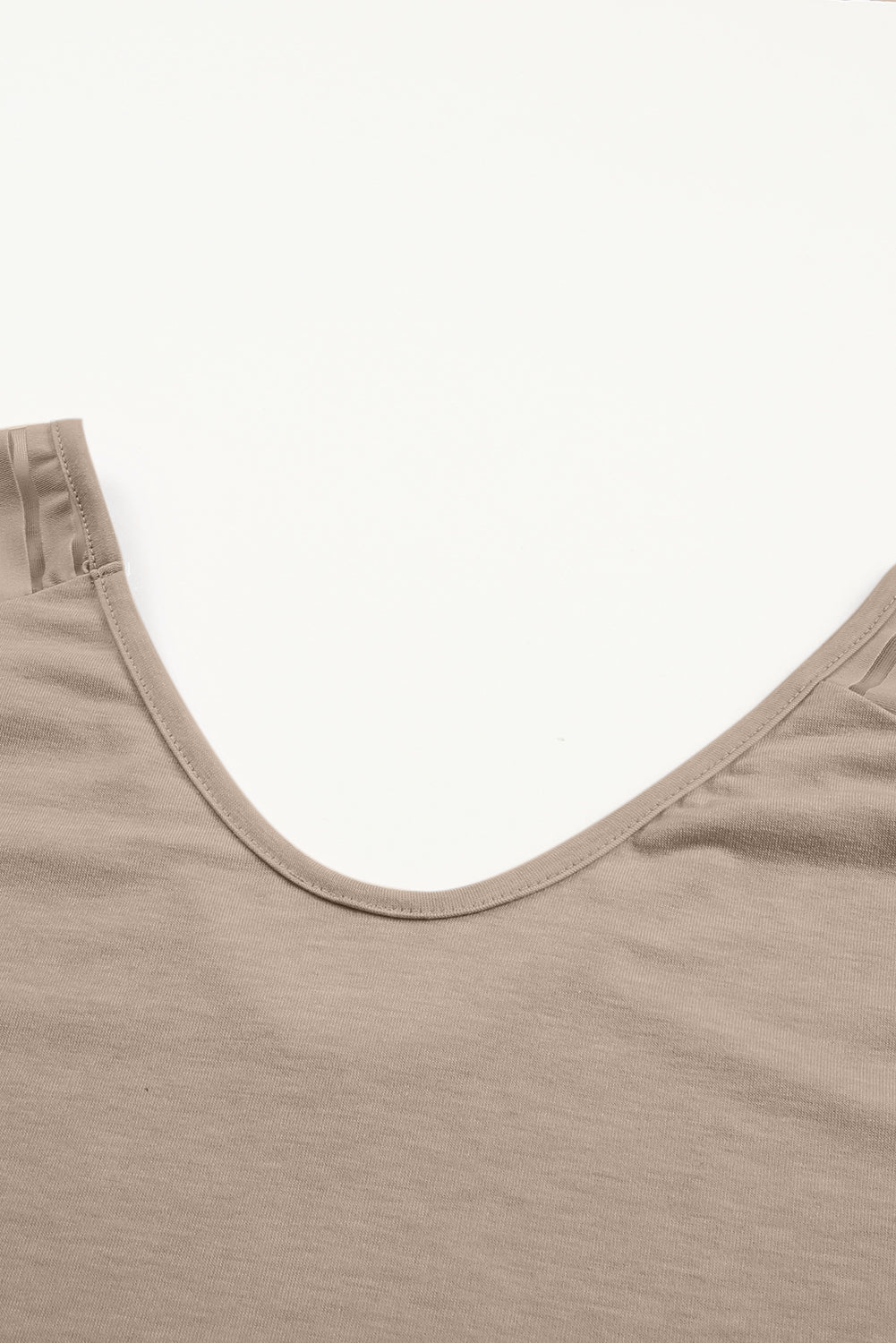 Khaki Striped Raglan Sleeve Plus Size Tee