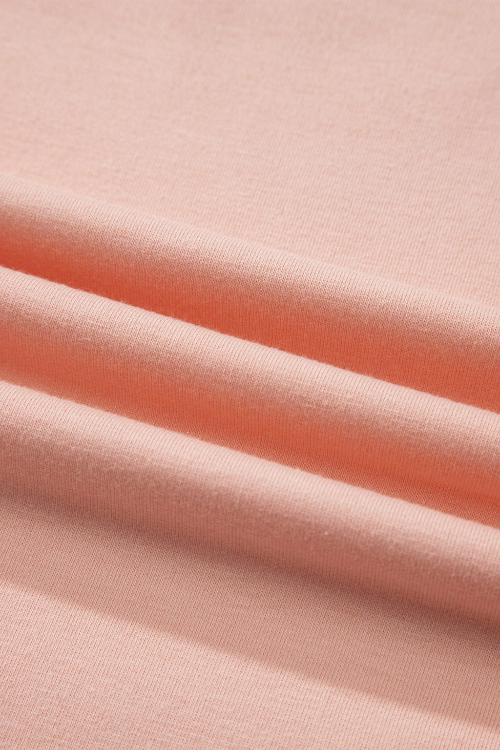 Apricot Pink Solid Color V Neck Tee Drawstring Pant Set