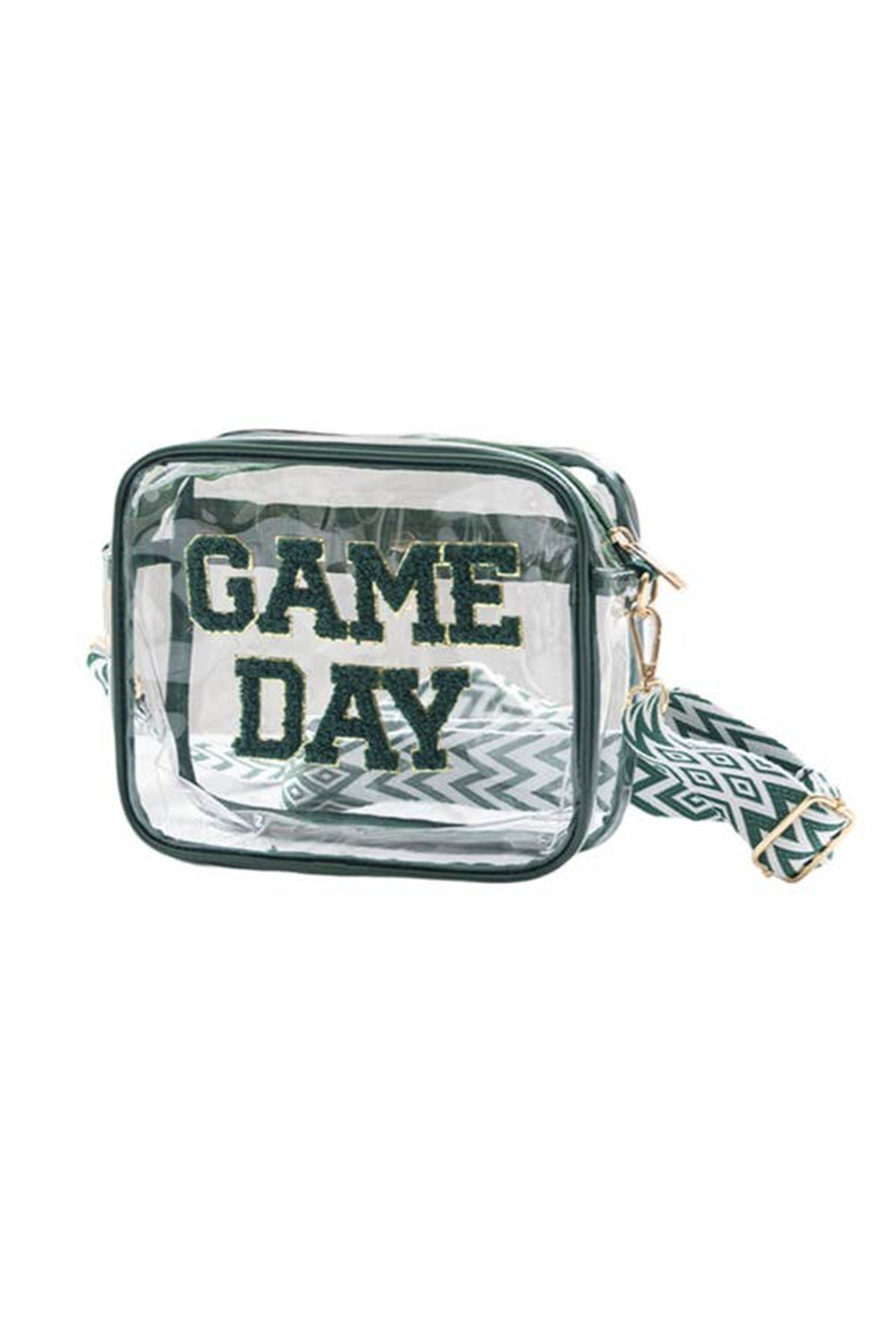Blackish Green Game Day Clear PVC PU Material 23x15cm Single Shoulder Bag
