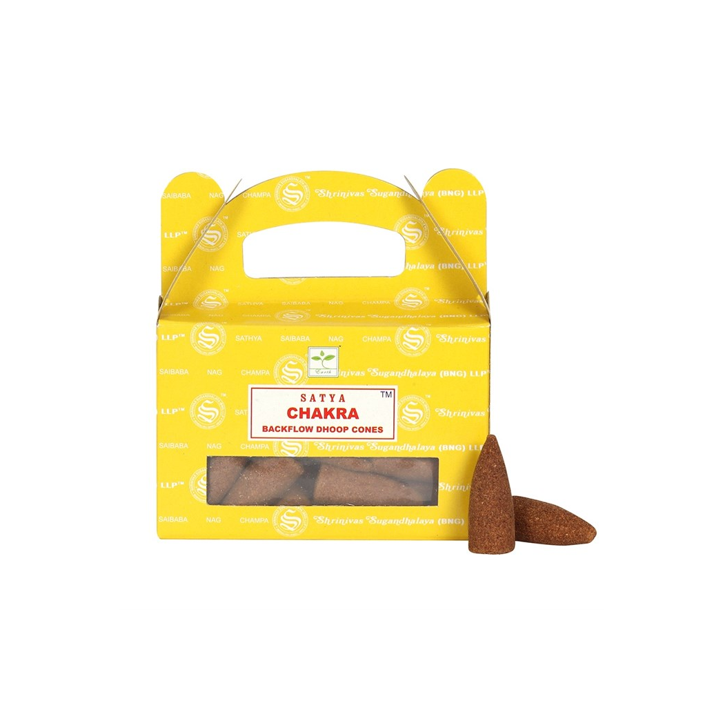 Set of 6 Packets of Chakra Backflow Dhoop Cones by Satya