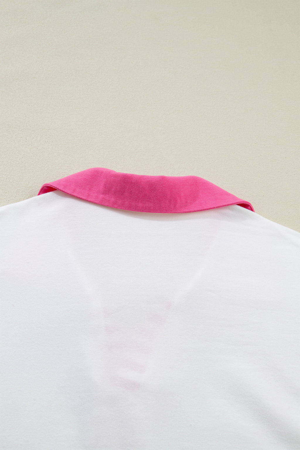 White Striped Color Block Patchwork Polo Collar Half Sleeve T Shirt