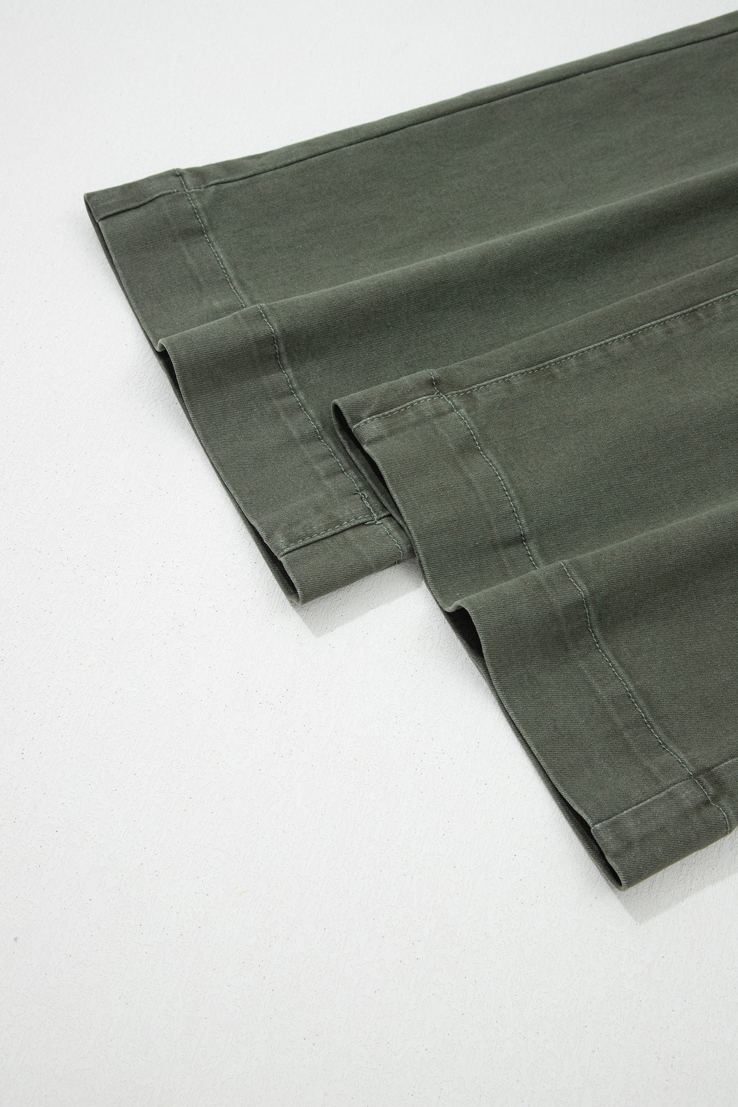 Mist Green 2-Button High Waist Wide Leg Jeans