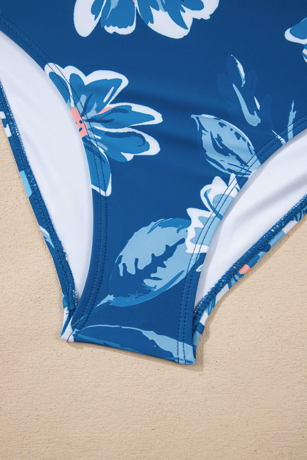 Prussian Blue Drawstring Tummy Control Mix-and-match 2pcs Tankini Swimsuit
