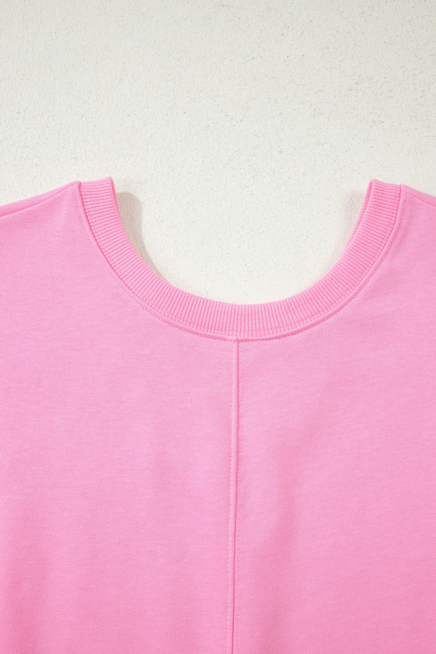 Pink Solid Color Raw Edge Half Sleeve Pocketed Loose Romper