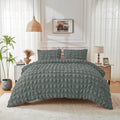 A Touch of Ripon Seersucker Duvet Set Green